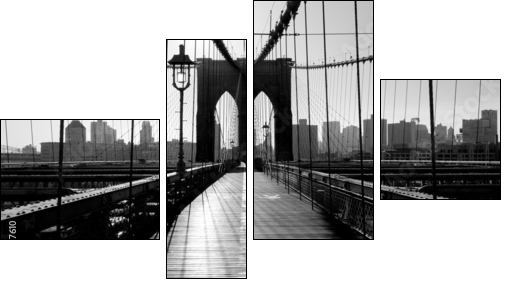 Brooklyn Bridge, Manhattan, New York City, USA - Vierteiliges Leinwandbild, Viertychon