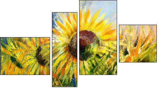Sunflowers - Vierteiliges Leinwandbild, Viertychon