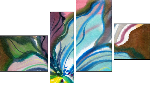 Abstract flowers - Vierteiliges Leinwandbild, Viertychon