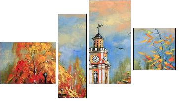 Ancient Vitebsk in the autumn - Vierteiliges Leinwandbild, Viertychon