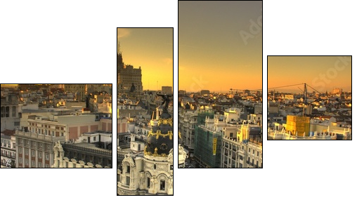 Edificio Metropolis Madrid - Vierteiliges Leinwandbild, Viertychon