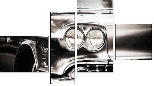 American Classic Caddilac Automobile Car. - Vierteiliges Leinwandbild, Viertychon
