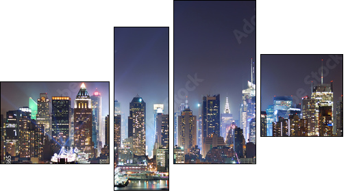 New York City Times Square - Vierteiliges Leinwandbild, Viertychon