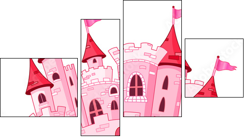 Magic castle - Vierteiliges Leinwandbild, Viertychon