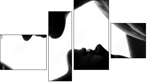 Young caucasian couple - Vierteiliges Leinwandbild, Viertychon