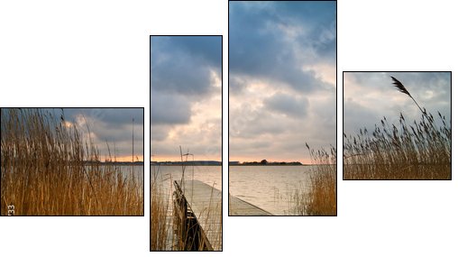 Abends am Achterwasser. - Vierteiliges Leinwandbild, Viertychon