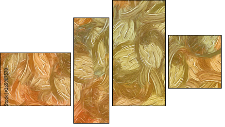 Abstract impressionism painting in Vincent Van Gogh style imitation. Art design background pattern for artistic creative printing production. Wall poster or canvas print template for interior decor. - Vierteiliges Leinwandbild, Viertychon