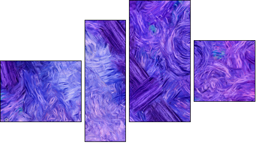Abstract texture background. Digital painting in Vincent Van Gogh style artwork. Hand drawn artistic pattern. Modern art. Good for printed pictures, postcards, posters or wallpapers and textile print. - Vierteiliges Leinwandbild, Viertychon