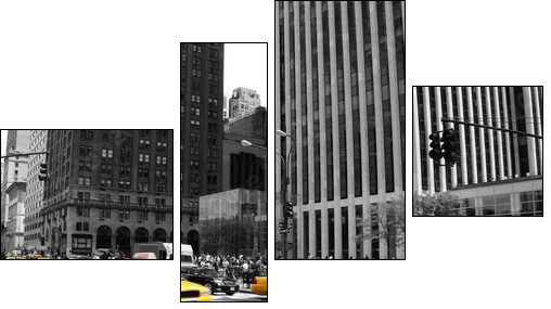 NYC Taxi - Vierteiliges Leinwandbild, Viertychon