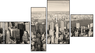 New York City Manhattan panorama aerial view - Vierteiliges Leinwandbild, Viertychon