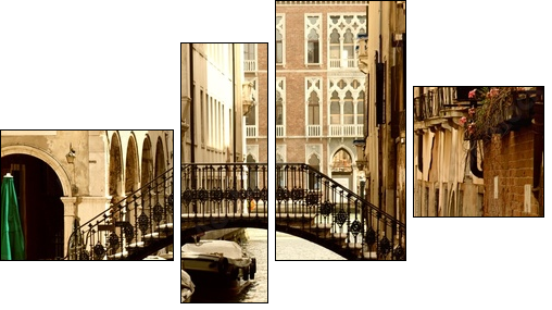 Traditional Venice gandola ride - Vierteiliges Leinwandbild, Viertychon