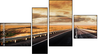 Road Panorama - Vierteiliges Leinwandbild, Viertychon