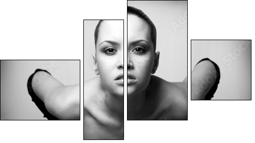 portrait of beauty. sexy fashion girl. - Vierteiliges Leinwandbild, Viertychon