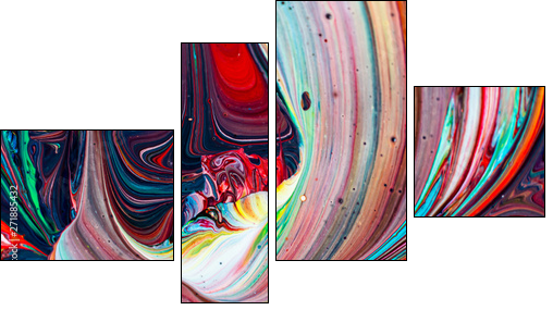 Abstract background of colorful mixed paint - Vierteiliges Leinwandbild, Viertychon