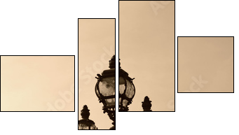 Vintage lamppost on the bridge of Alexandre III (Paris, France). - Vierteiliges Leinwandbild, Viertychon