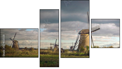 kinderdijk - Vierteiliges Leinwandbild, Viertychon