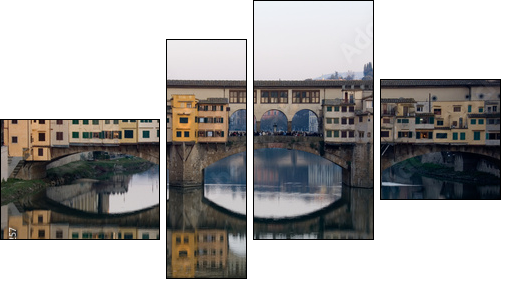 Ponte Vecchio a Firenze - Vierteiliges Leinwandbild, Viertychon