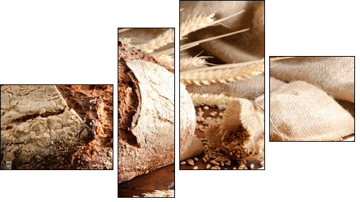 Traditional bread - Vierteiliges Leinwandbild, Viertychon