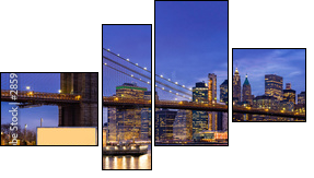 Brooklyn bridge New York - Vierteiliges Leinwandbild, Viertychon
