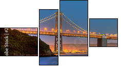 San Francisco Bay Bridge Panorama - Vierteiliges Leinwandbild, Viertychon