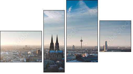 KÃ¶lner Dom und Stadtpanorama - Vierteiliges Leinwandbild, Viertychon