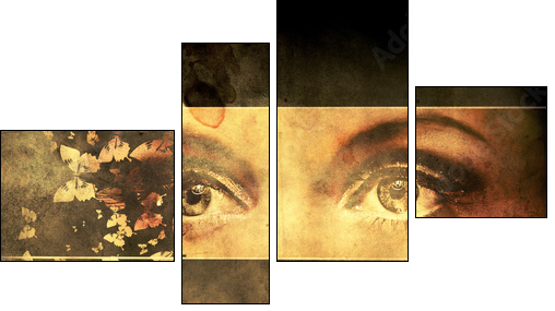 Grunge abstract portrait - Vierteiliges Leinwandbild, Viertychon