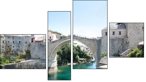 Old bridge - Mosta - Vierteiliges Leinwandbild, Viertychon