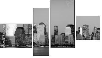 Manhattan Financial District from Jersey city - Vierteiliges Leinwandbild, Viertychon