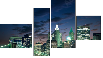 Amazing New York cityscape - taken after sunset - Vierteiliges Leinwandbild, Viertychon