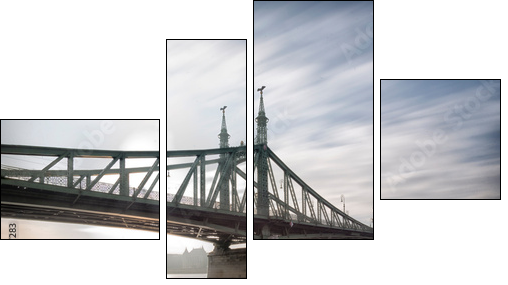 bridge in budapest - Vierteiliges Leinwandbild, Viertychon
