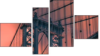 Manhattan bridge - Vierteiliges Leinwandbild, Viertychon
