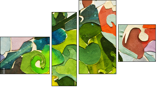 expressive abstract - Vierteiliges Leinwandbild, Viertychon