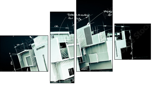 Luxurious architecture project - Vierteiliges Leinwandbild, Viertychon