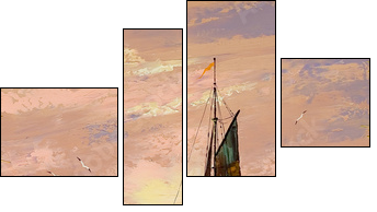 Sailing boat - Vierteiliges Leinwandbild, Viertychon