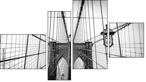 brooklyn bridge in new york - Vierteiliges Leinwandbild, Viertychon