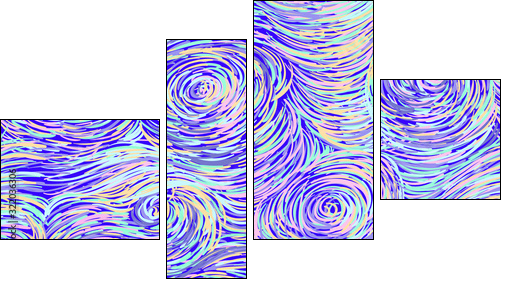 Hand drawn seamless background in impressionism style. Soft colors, perfect seamless texture - Vierteiliges Leinwandbild, Viertychon