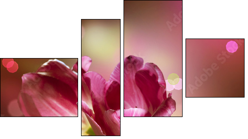 Flowers. Anniversary Card Design - Vierteiliges Leinwandbild, Viertychon
