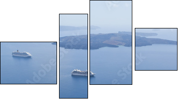Santorini - Vierteiliges Leinwandbild, Viertychon