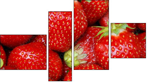 erdbeeren - Vierteiliges Leinwandbild, Viertychon