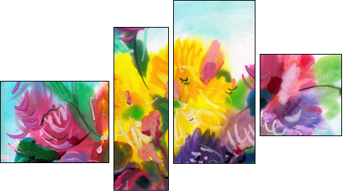 Wild flowers - Vierteiliges Leinwandbild, Viertychon