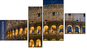 Colosseo notturno, Roma - Vierteiliges Leinwandbild, Viertychon