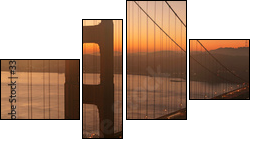 Golden Gate Bridge at Dawn - Vierteiliges Leinwandbild, Viertychon