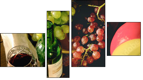 wine and cheese - Vierteiliges Leinwandbild, Viertychon
