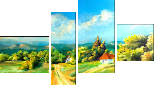 Summer landscapes - Vierteiliges Leinwandbild, Viertychon