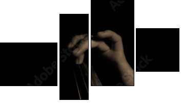 Musician playing contrabass - Vierteiliges Leinwandbild, Viertychon