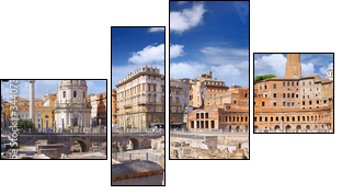 Roman forum in Rome, Italy. - Vierteiliges Leinwandbild, Viertychon