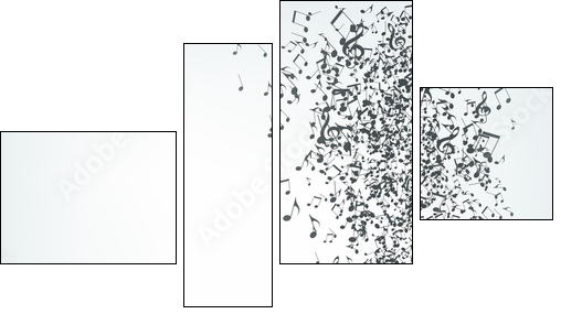 Music Notes - Vierteiliges Leinwandbild, Viertychon