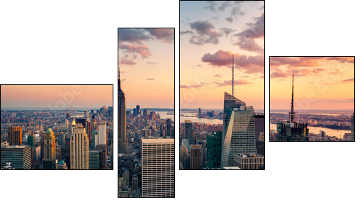 New York Empire state building Times square - Vierteiliges Leinwandbild, Viertychon
