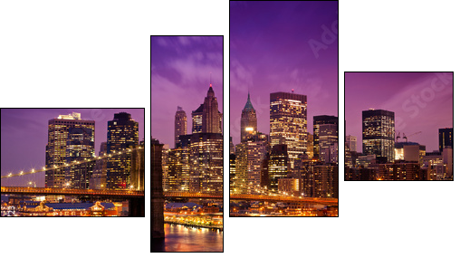 New York Manhattan Pont de Brooklyn - Vierteiliges Leinwandbild, Viertychon