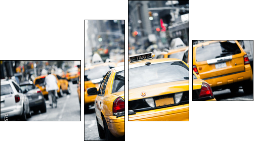 New York taxi - Vierteiliges Leinwandbild, Viertychon